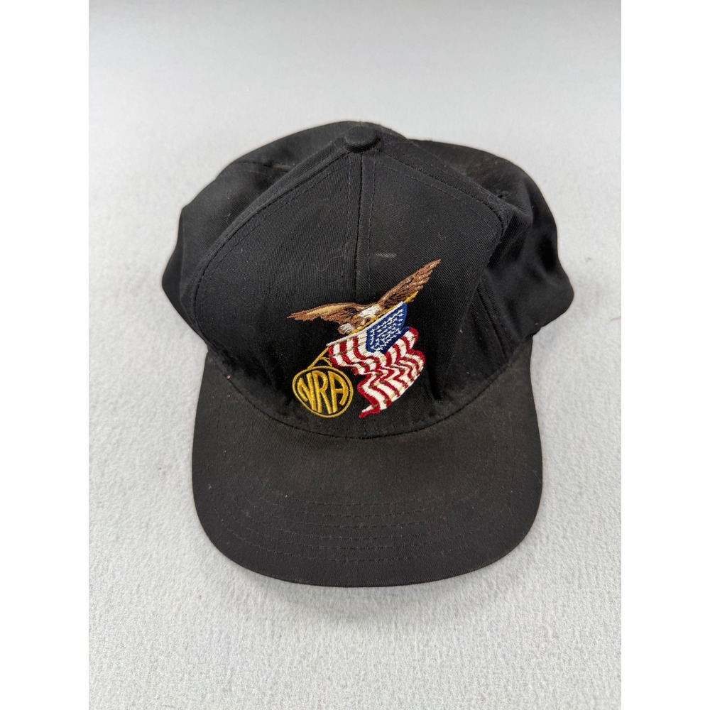 Vintage NRA Millennium Member Hat Black Snapback Eagle American Flag Made in USA